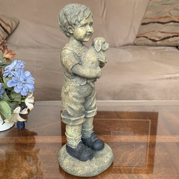 Boy & Puppy Dog Better Homes Garden Statue Lawn Indoor Outdoor Decoration Decor - Picture 2 of 7
